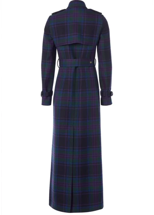 Marlborough Trench Coat Full Length - Heather Tartan