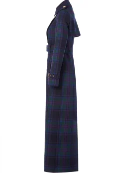 Marlborough Trench Coat Full Length - Heather Tartan