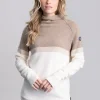Martina Windproof Sweater - Khaki and Off White