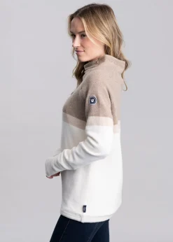 Martina Windproof Sweater - Khaki and Off White