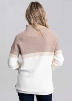 Martina Windproof Sweater - Khaki and Off White
