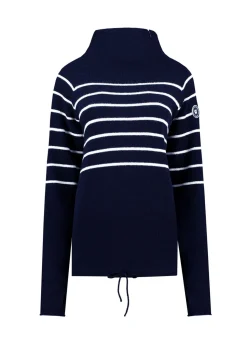 Martina Windproof Sweater - Navy and Off White
