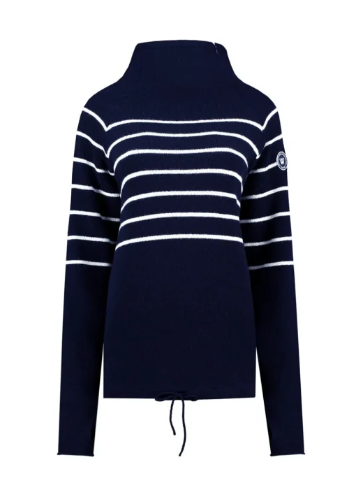 Martina Windproof Sweater - Navy and Off White