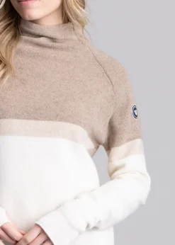 Martina Windproof Sweater - Khaki and Off White