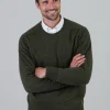 Melrose 2 Ply Cashmere Crew Neck - Loden Mix