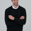 Melrose 2 Ply Cashmere Crew Neck - Charcoal