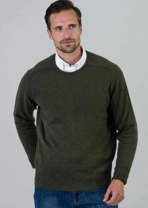 Melrose 2 Ply Cashmere Crew Neck - Loden Mix