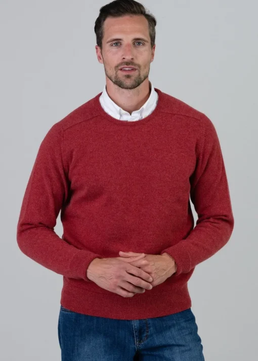Melrose 2 Ply Cashmere Crew Neck - Poppy Mel