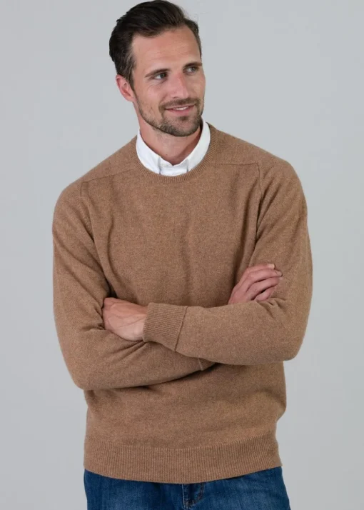 Melrose 2 Ply Cashmere Crew Neck - Savannah