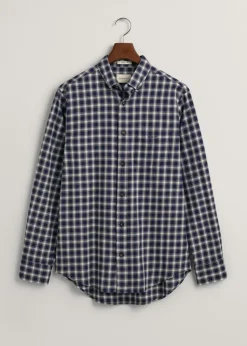 Micro Tartan Flannel Shirt - Classic Blue