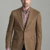 Milfield Tweed Jacket - Brown Herringbone with Purple and Green Overcheck