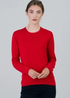 Millie Cashmere Crew Neck - Cardinal