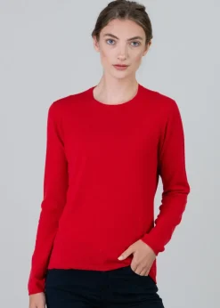 Millie Cashmere Crew Neck - Cardinal