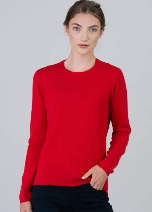 Millie Cashmere Crew Neck - Cardinal