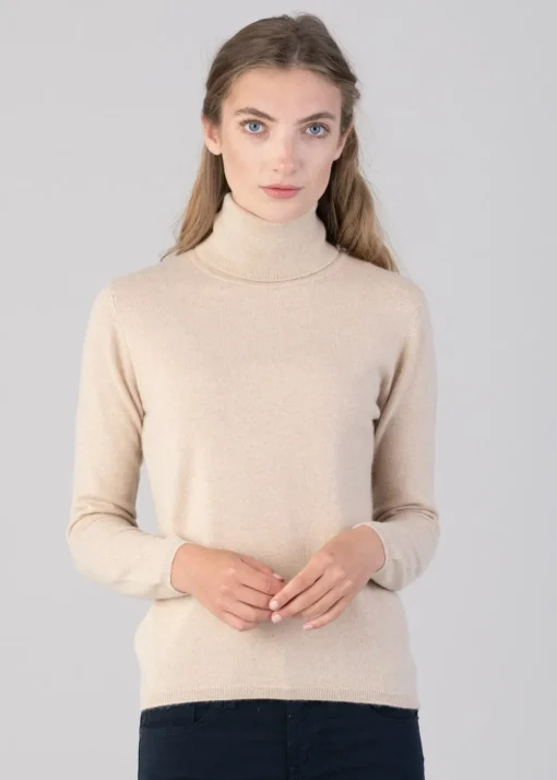 Millie Cashmere Roll Collar - Oatmeal