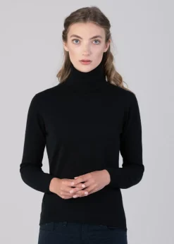 Millie Cashmere Roll Collar - Black