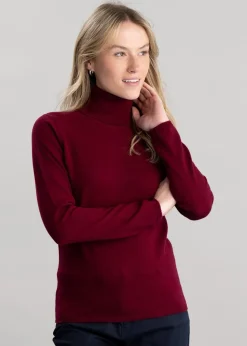 Millie Cashmere Roll Collar - Claret