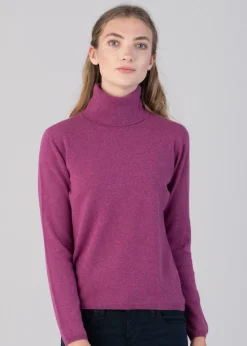 Millie Cashmere Roll Collar - Loganberry