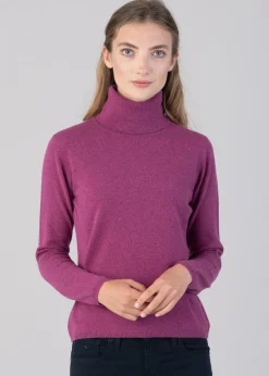 Millie Cashmere Roll Collar - Loganberry