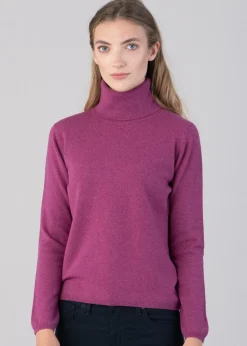 Millie Cashmere Roll Collar - Loganberry