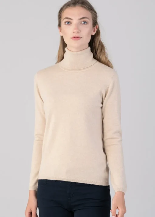 Millie Cashmere Roll Collar - Oatmeal