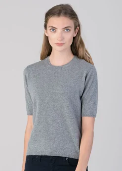 Millie Cashmere Short Sleeve Crew - Flannel