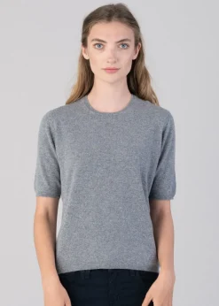 Millie Cashmere Short Sleeve Crew - Flannel