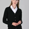 Millie Cashmere Vee Cardigan - Black