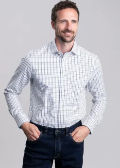Milton Tailored Shirt - Vintage Navy and Imperial Blue
