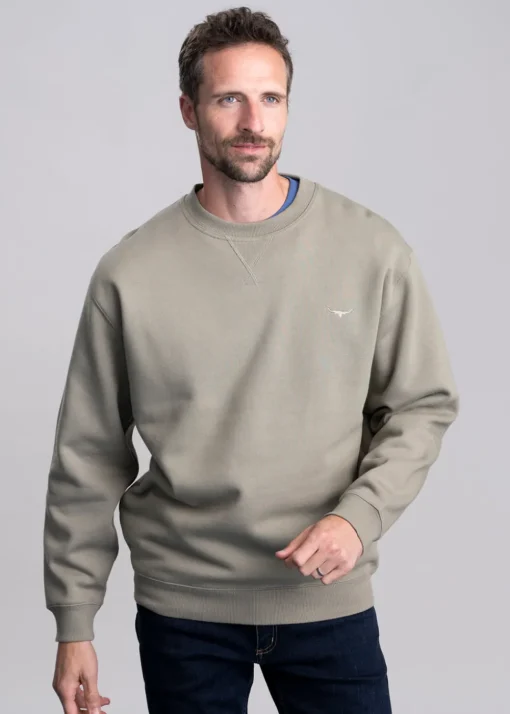 Mini Longhorn Crew Neck Sweatshirt - Tea Leaf