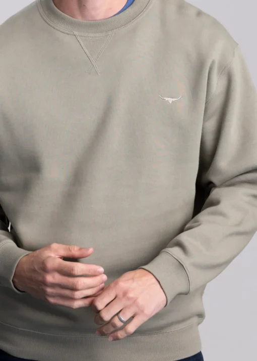 Mini Longhorn Crew Neck Sweatshirt - Tea Leaf
