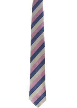 Minto Tie - Navy, Baby Pink and Cream Stripe