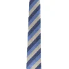 Minto Tie - Navy, Baby Blue and Cream Stripe