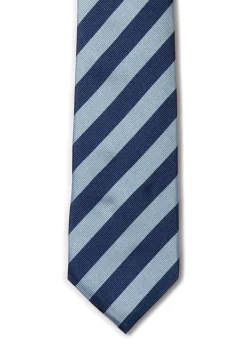 Minto Tie - Navy and Sky Blue Stripe