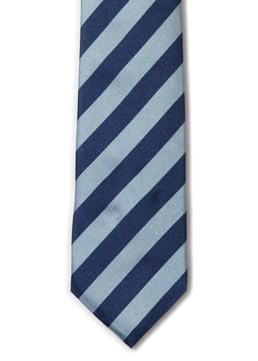 Minto Tie - Navy and Sky Blue Stripe