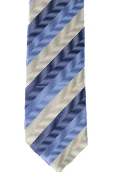 Minto Tie - Navy, Baby Blue and Cream Stripe