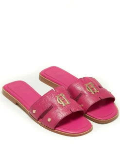 Monogram Slides - Pink Croc