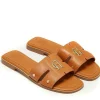 Monogram Slides - Tan Leather