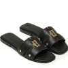 Monogram Slides - Black Leather