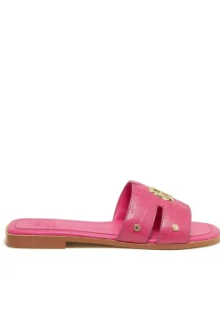 Monogram Slides - Pink Croc