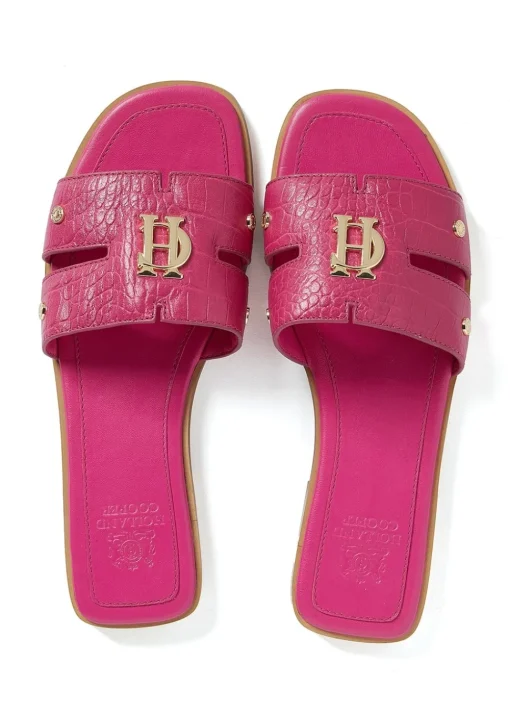 Monogram Slides - Pink Croc
