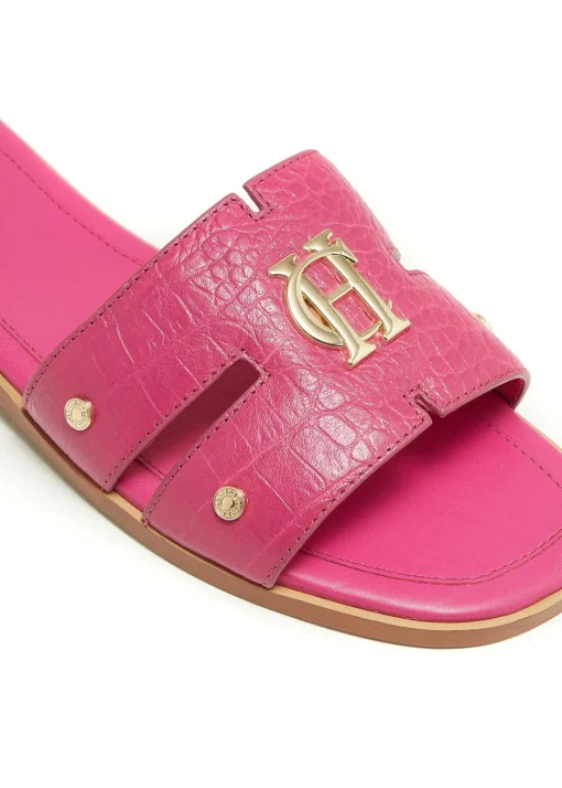 Monogram Slides - Pink Croc