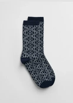 Monogram Socks - Evening Blue