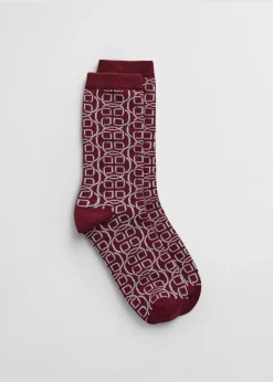 Monogram Socks - Plumped Red