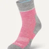 Morston Solo QuickDry Ankle Socks - Pink, Grey Marl and Cream