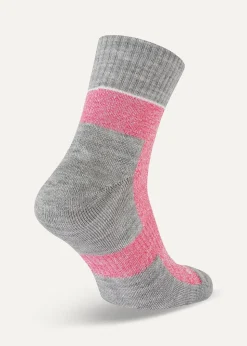 Morston Solo QuickDry Ankle Socks - Pink, Grey Marl and Cream