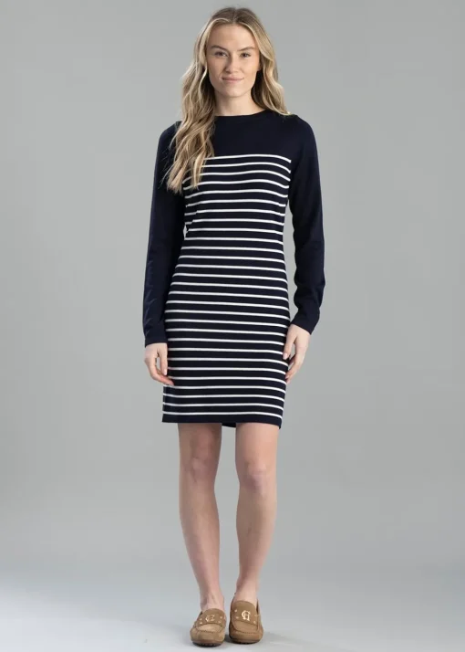Natalia Mini Dress - Ink Navy Stripe