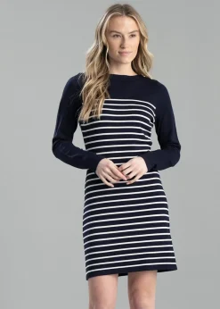 Natalia Mini Dress - Ink Navy Stripe