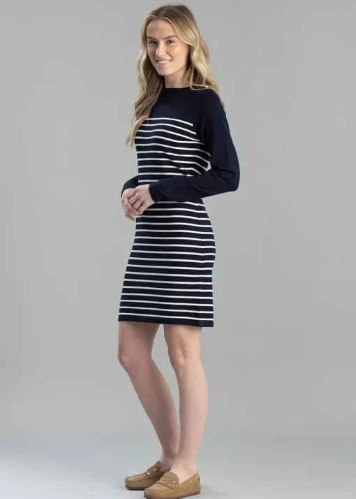 Natalia Mini Dress - Ink Navy Stripe