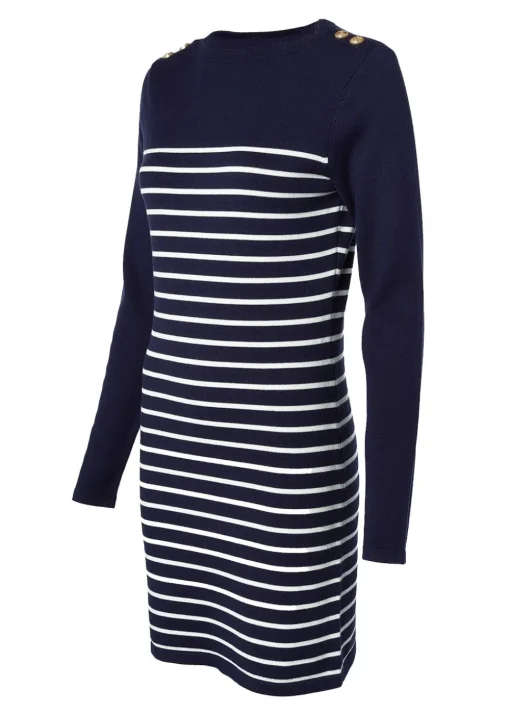 Natalia Mini Dress - Ink Navy Stripe